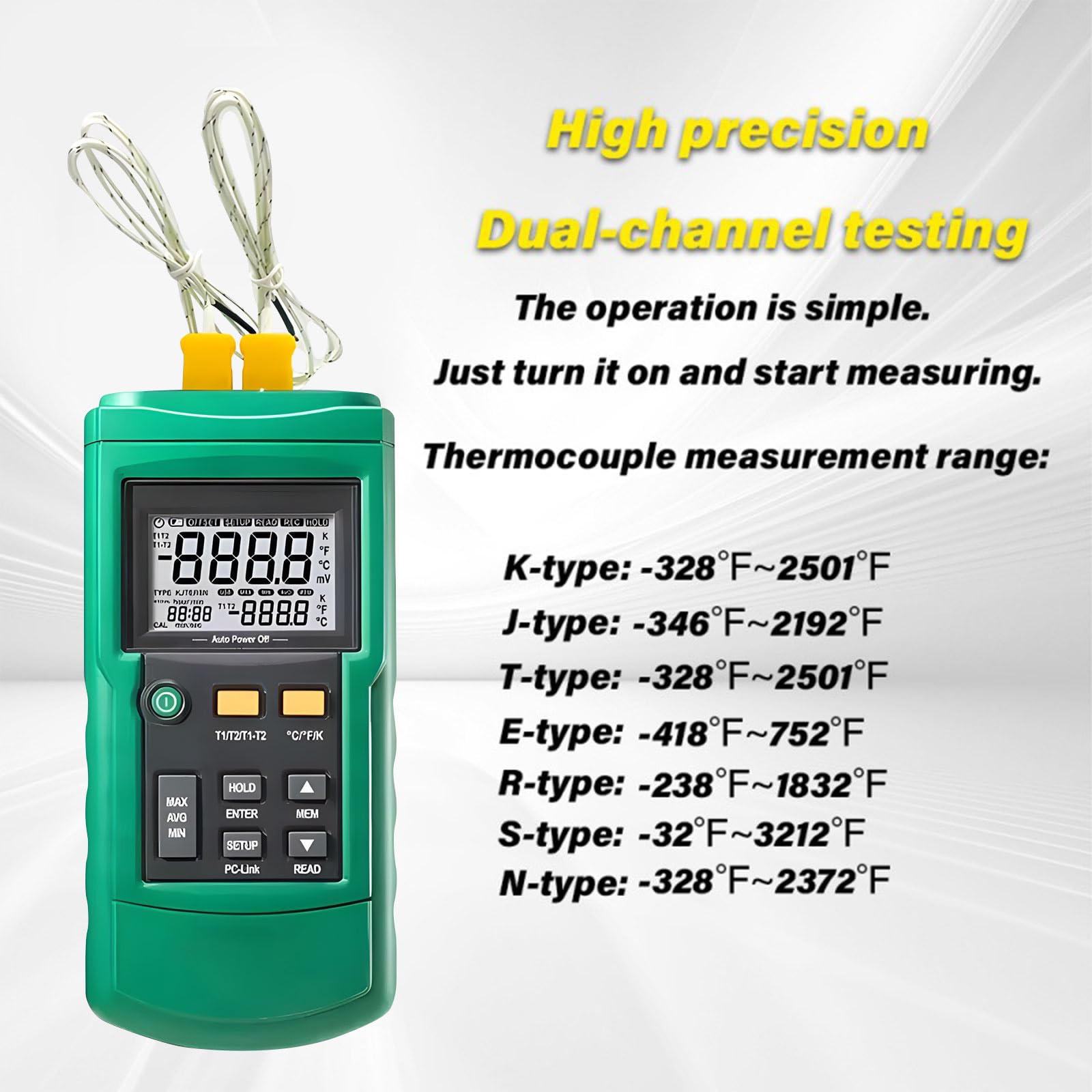 Starker digitaler Thermograph, professionelles Messwerkzeug mit einer Genauigkeit von ±0, 5 ℃ und erweiterter Kapazität von 50 ℃ bis 200 ℃ Hochpräziser digitaler Thermograph