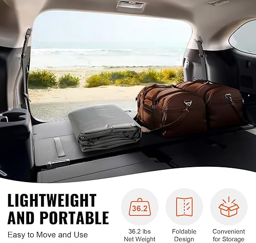 Vista 74 de VEVOR - Cobertizo portátil de almacenamiento exterior de 6 x 8 x 7 pies, refugio resistente e impermeable con puerta enrollable con cremallera y Gris