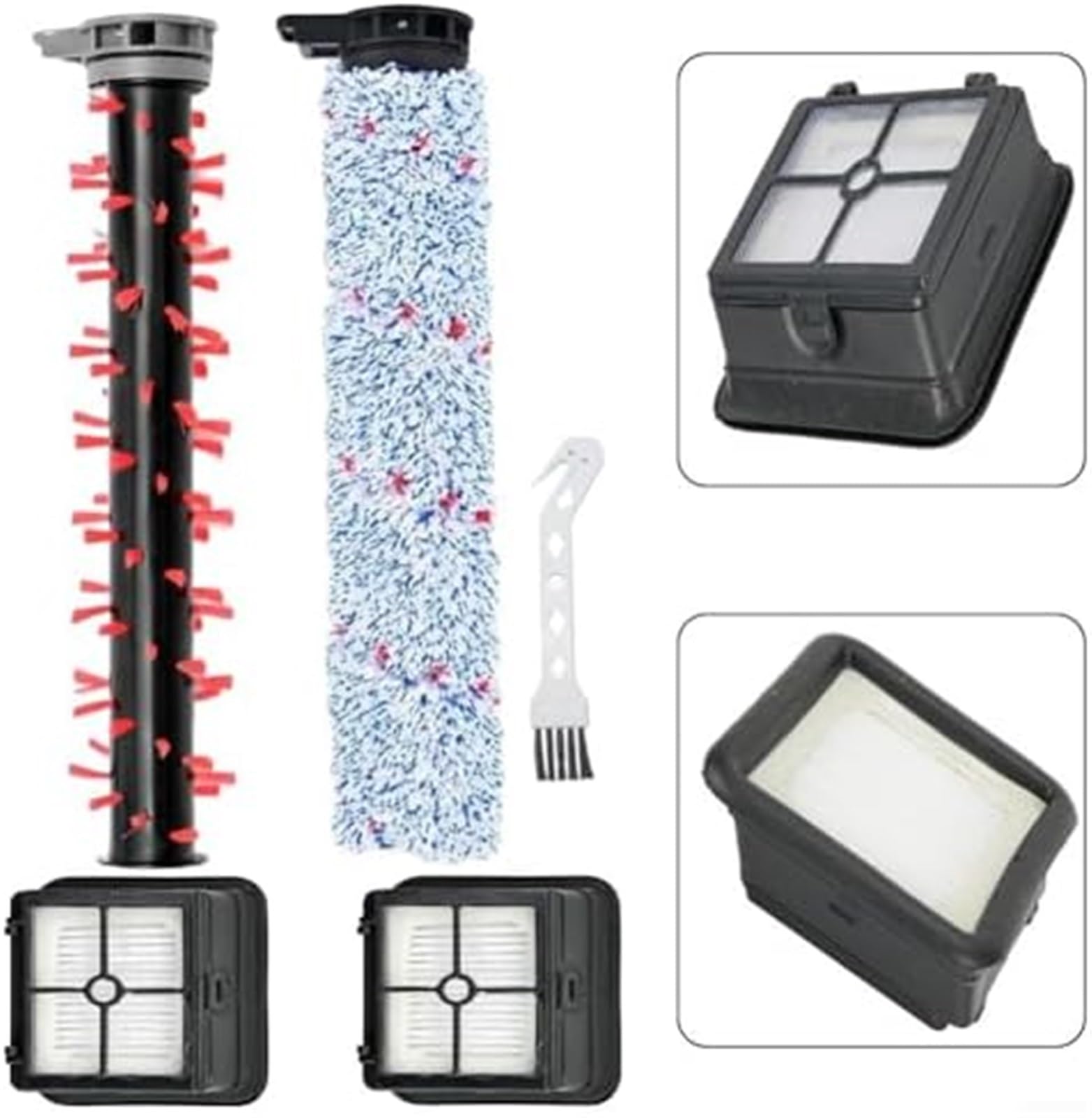 Wivplex Spazzole a rullo di ricambio con filtri for la pulizia, adatte for ECVP01, for AlfaBot e for gli aspirapolvere SUNSMAI Kit di sostituzione per aspirapolvere