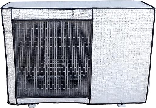Mini Split Air Conditioner Aluminum Foil Cover for Outside, Compressor Units Waterproof AC Cover with Vent Mesh and Strap, Waterproof and Sunproof94x36x68cm/37x14x27in