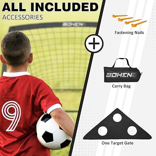 Miniatura 5 de BOHEN 6x4FT Portable Soccer Goal for Kids Backyard with Carry Bag - Easy Folding Lightweight Fun for Outdoor Indoor Training Games for Teen Youth