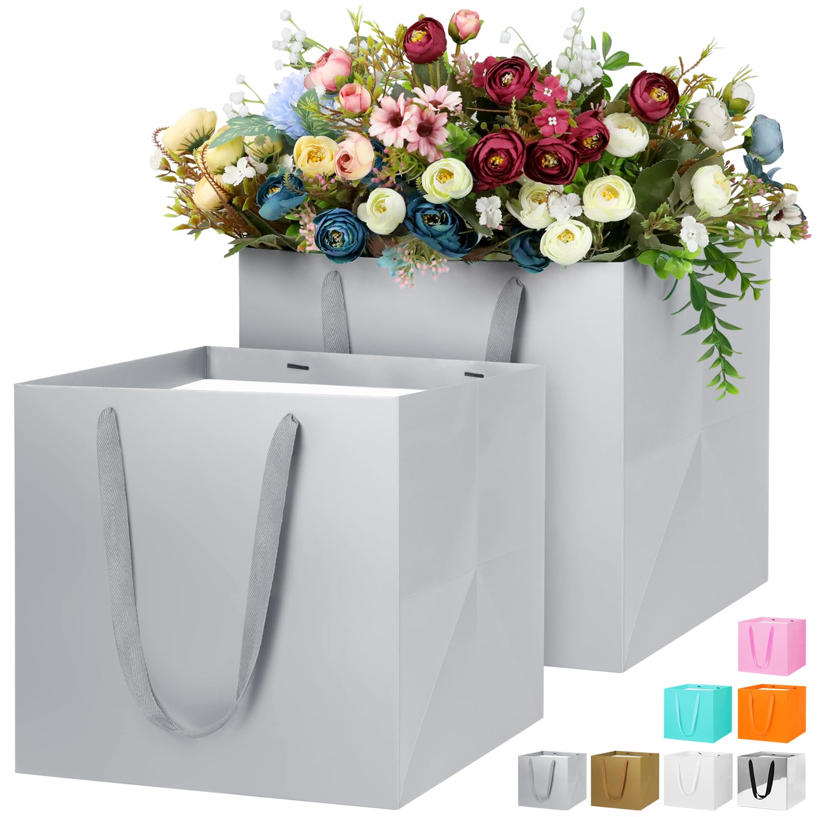 LVNRIDS 2 Stück Geschenktüte Groß, 30 cm Quadratische Gesche