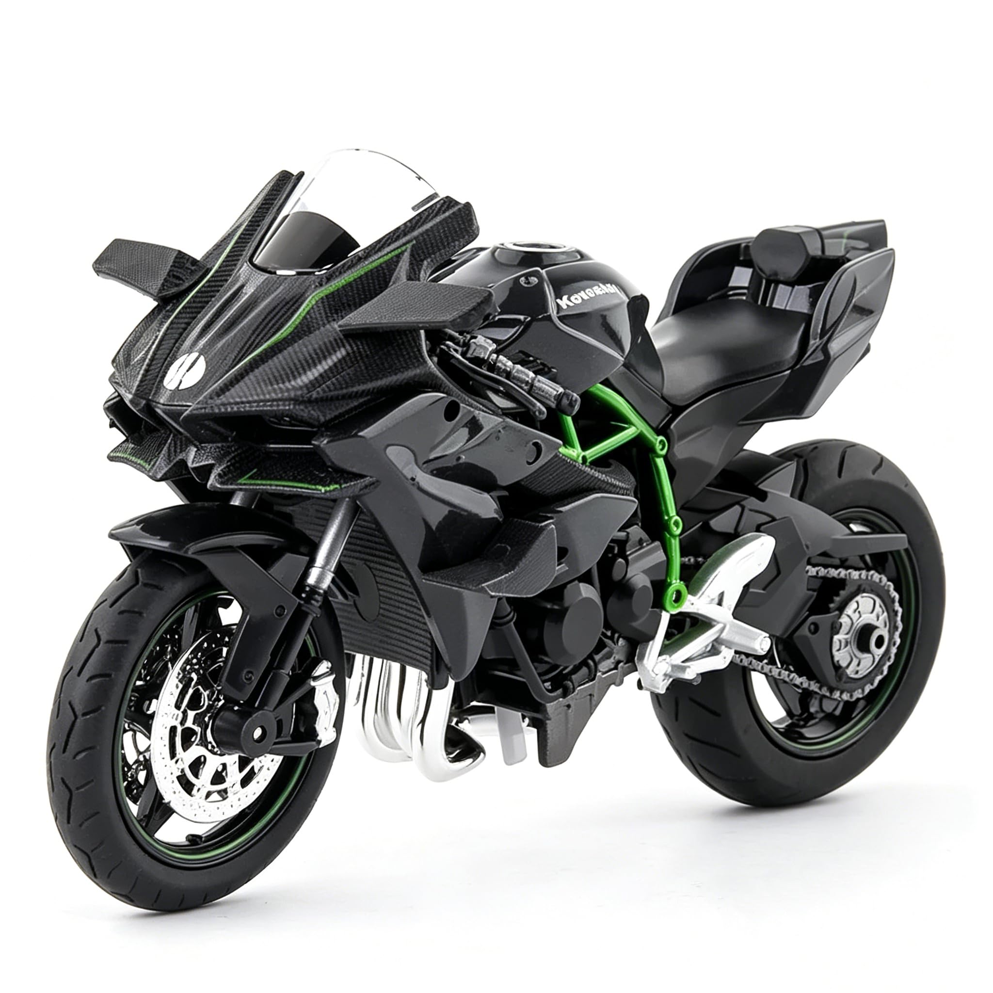 TGRCM-CZ Compatible Avec Modèle Kawasaki Ninja H2R 1:12, Suspension Et Rouleau Gratuit, Voiture Jouet, Collection Moto, Cadeau Noir