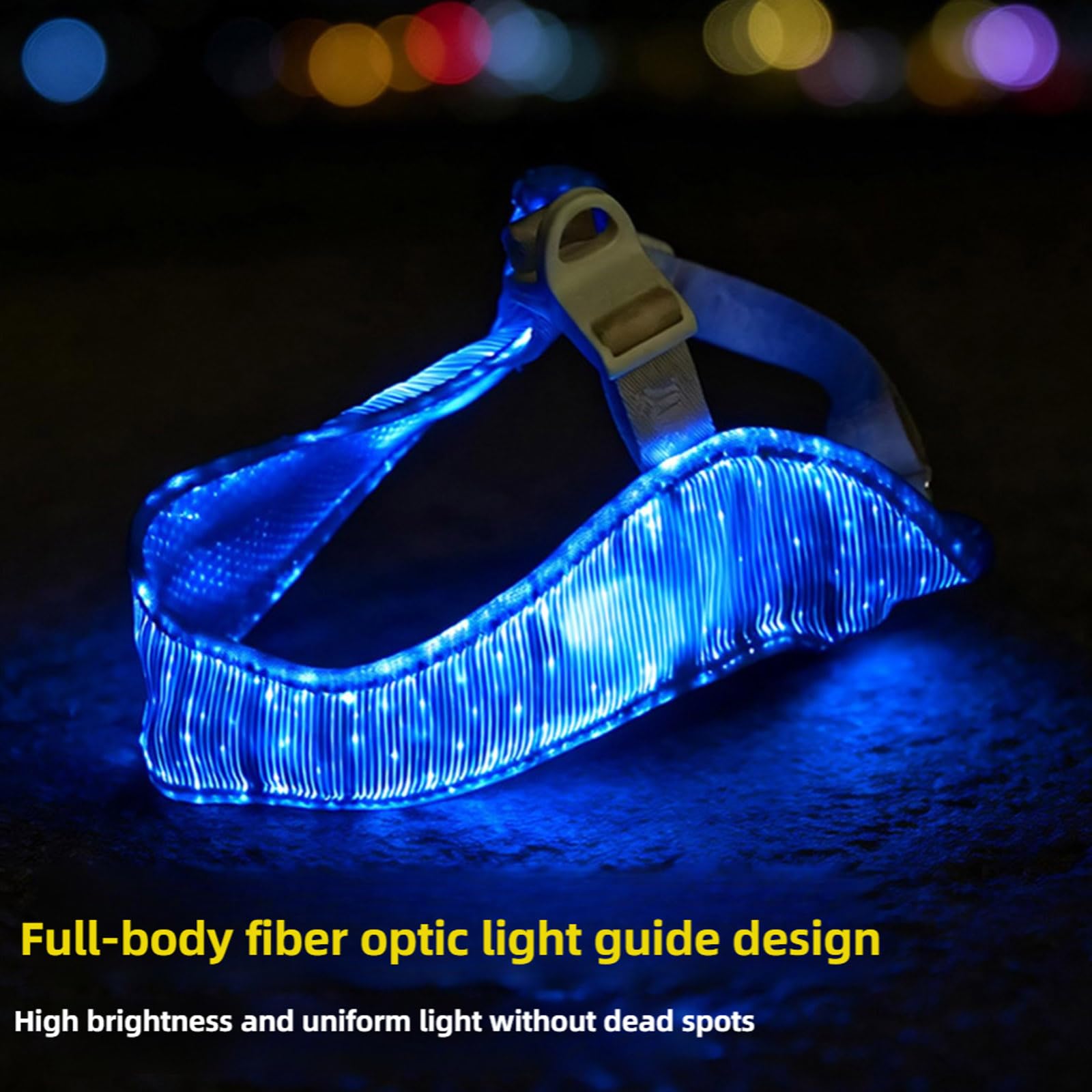 Pettorina per cani in rete a LED per passeggiate serali, gilet regolabile per animali domestici con pannello luminoso e punto di clip superiore per uso quotidiano pettorina illuminata per cani in rete