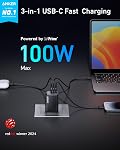 Anker Prime 100W USB C Charger, Anker GaN Wall Charger, 3-Port Compact Fast PPS Charger, for MacBook Pro/Air, Pixelbook, iPad Pro, iPhone 17/Pro, Galaxy S23 / S22, Note20, Pixel, Apple Watch, and More