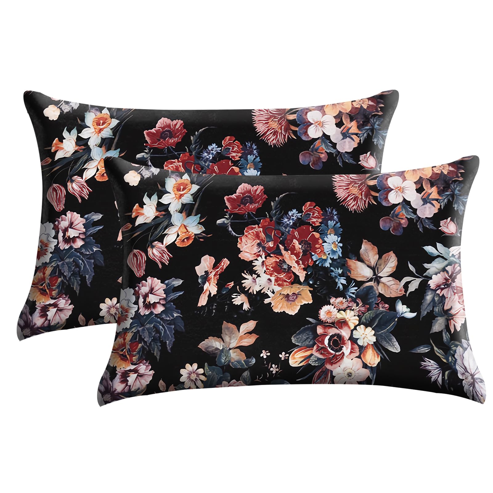 GABraden Satin Pillowcase 2PCS,Mulberry Silk Feeling Pillow Cases for Hair and Skin with Hidden Zipper,Satin Cooling Pillow Covers with Standard Size 20