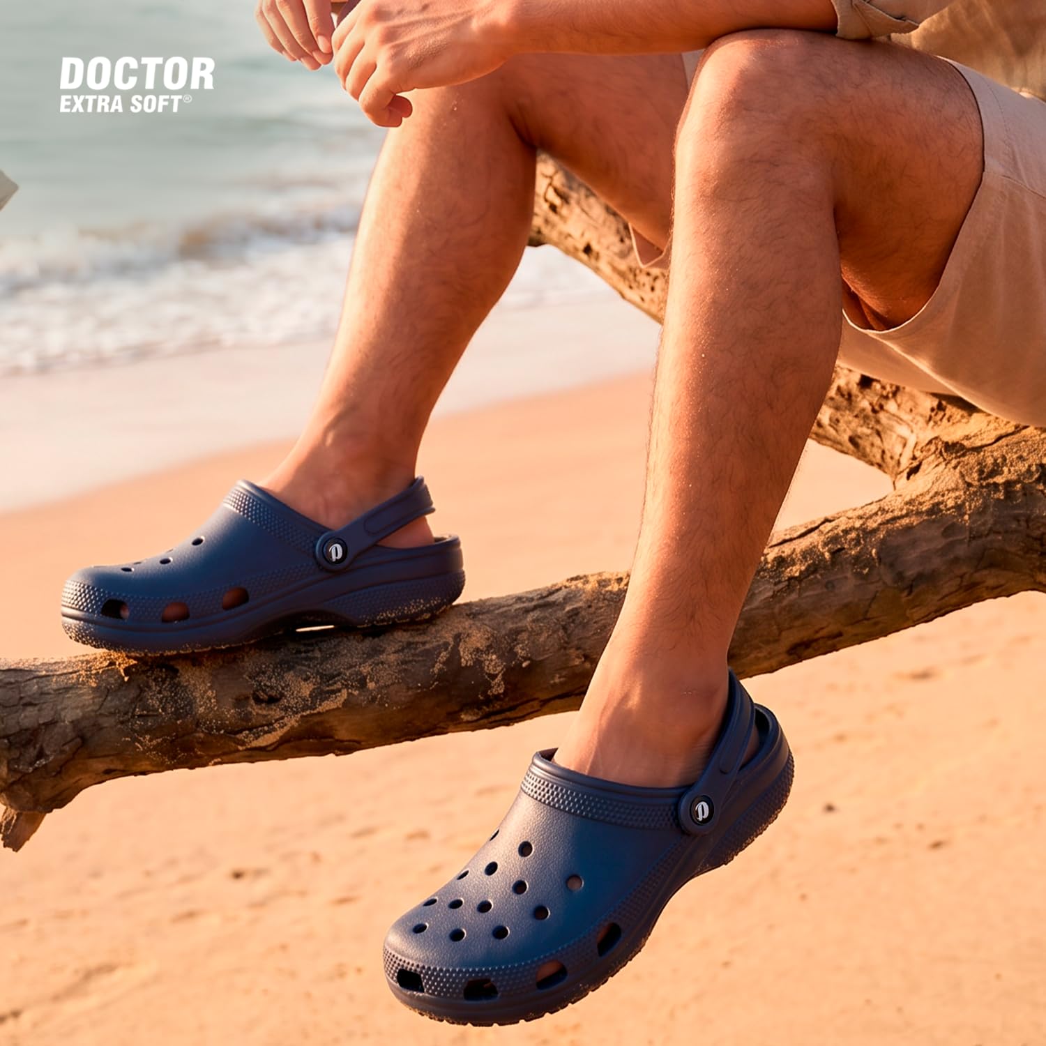 DOCTOR EXTRA SOFT Męskie klasyczne chodaki / sandały z regulowanym paskiem na plecy dla dorosłych | wygodne i lekkie | Stylowe i antypoślizgowe | Wodoodporne i codzienne klapki dla mężczyzn/chłopców
