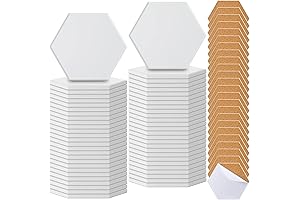 48Pcs White Hexagon Ceramic Tiles for Art, DIY, Crafts, Coasters, Alcohol Ink,...