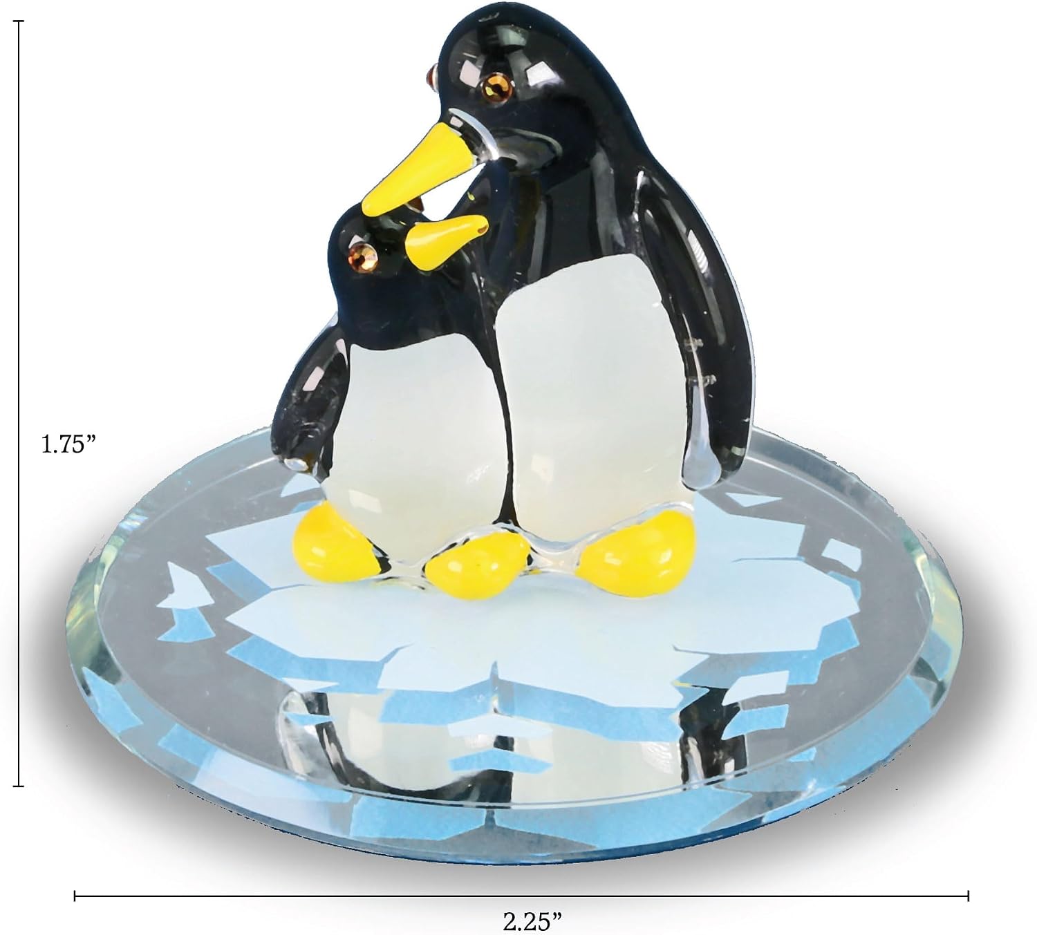 Glass Baron Penguin and Baby Glass Figurine with Crystal Accents image 5