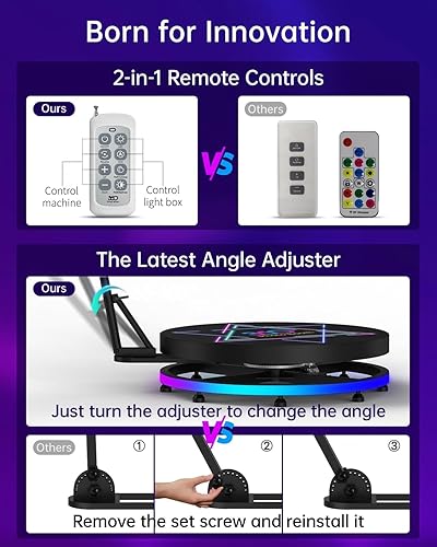 Miniatura 5 de Nueva Máquina de cabina de fotos 360 con anillo de luz RGB, logotipo personalizado gratuito, cabina de cámara de video 360 grados para transmisión