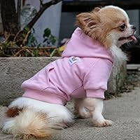 Vista 6 de LOPHIPETS Sudaderas con capucha de algodón para perros pequeños, chihuahua, ropa para cachorros, abrigo para clima frío, color rosa, S