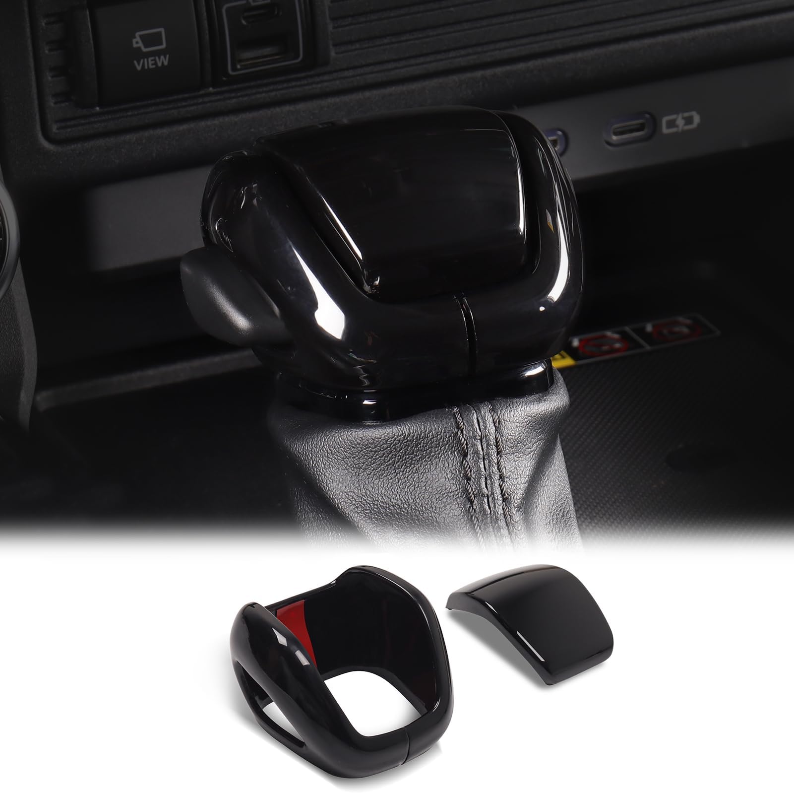 Gearbox Shift Lever Stickers for 2024 2025 Toyota Land Cruiser 250 1958 Prado Lc250 J250 Gear Knob Decoration Interior Modification Accessories (Black)
