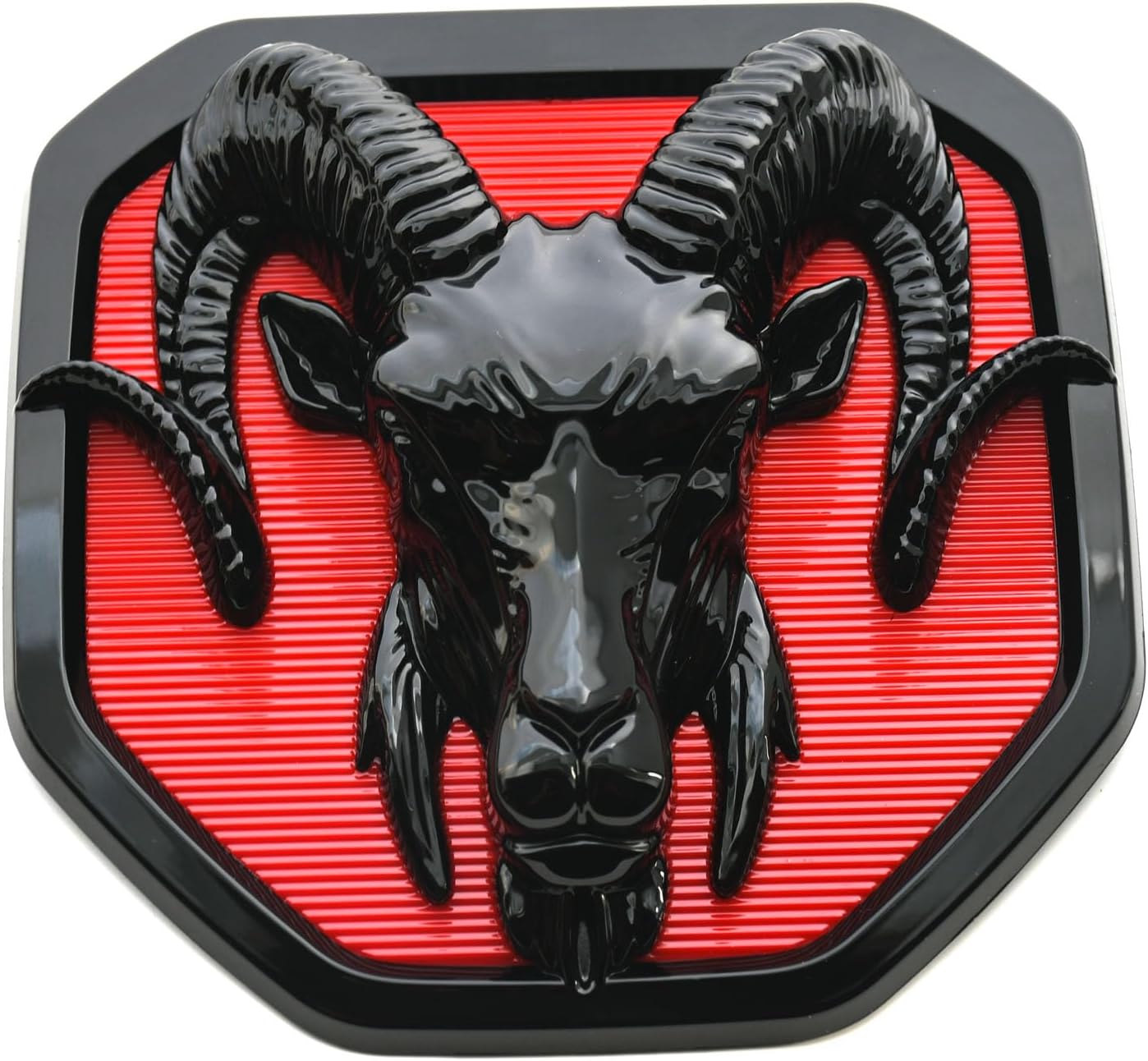 1x Custom Rear Tailgate Emblem 3D Sticker Decal Compatible with 2019-2025 RAM 1500 2500 3500 Badge New (Black Red)