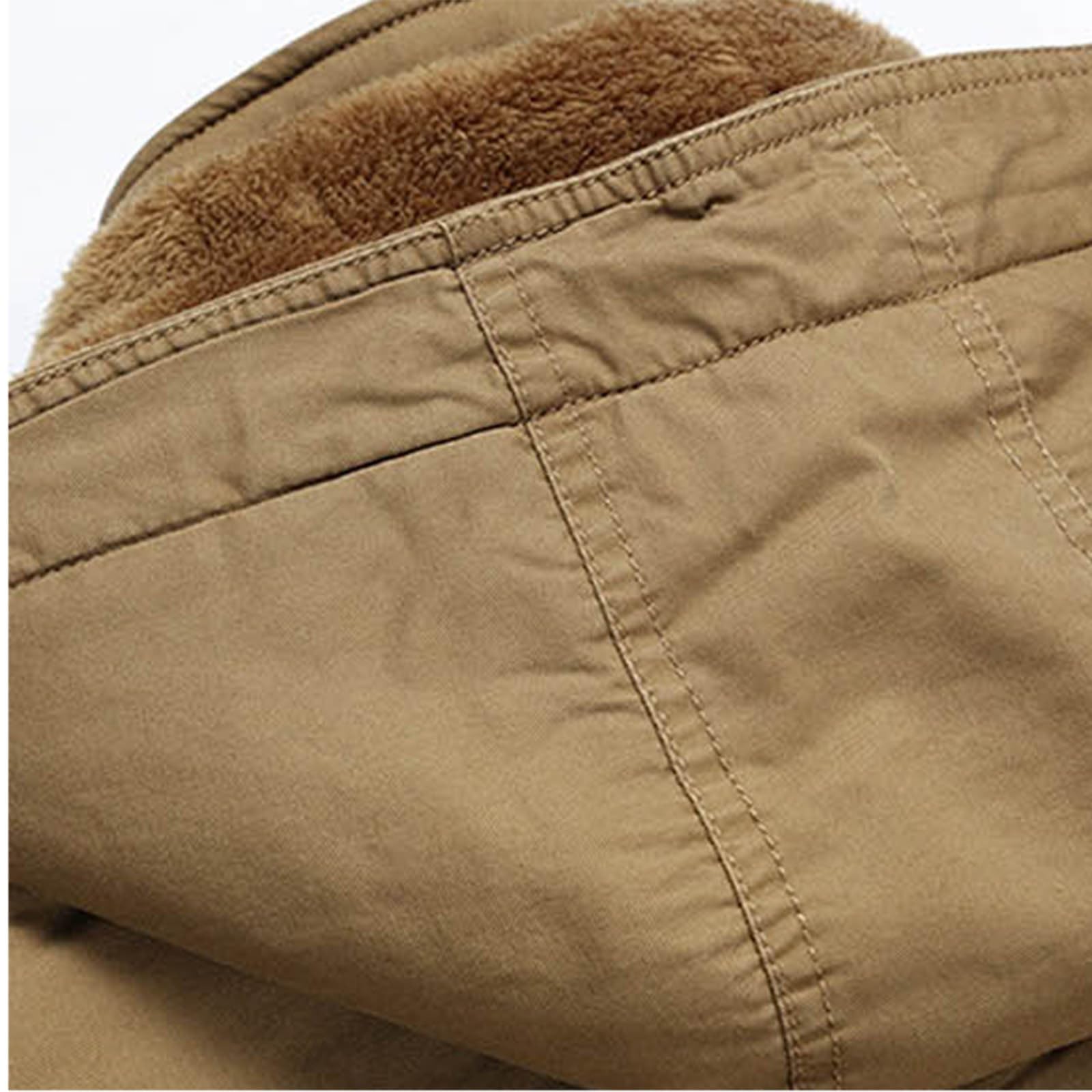 Generisch Cappotto invernale da uomo in pile a maniche lunghe con cappuccio e tasche con cerniera, per attività all'aperto, fodera interna calda, materiale resistente, ideale per le giornate fredde