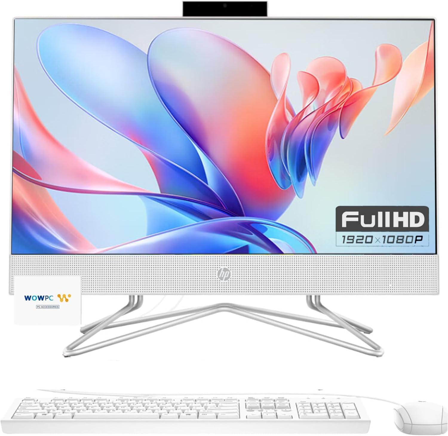 HP All-in-One Desktop PC, 21.5″ 1080P FHD Display, Intel Dual-Core Celeron Processor, 16GB RAM, 1TB PCIe SSD, Windows 11, RJ-45, Webcam, WiFi, HDMI, Wired Keyboard & Mouse, w/WOWPC Bundle HP All-in-One Desktop PC, 21.5″ 1080P FHD Display, Intel Dual-Core Celeron Processor, 16GB RAM, 1TB PCIe SSD, Windows 11, RJ-45, Webcam, WiFi, HDMI, Wired Keyboard & Mouse, w/WOWPC Bundle