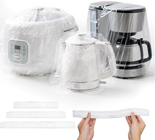 XANGNIER 60pcs Kitchen Appliance Covers,Dustproof with Elastic Clear Disposable Small Appliance Covers,Dust Cover for Air Fryer,Blender,Coffee Maker,Pressure Cooker,Toaster,Stand Mixer