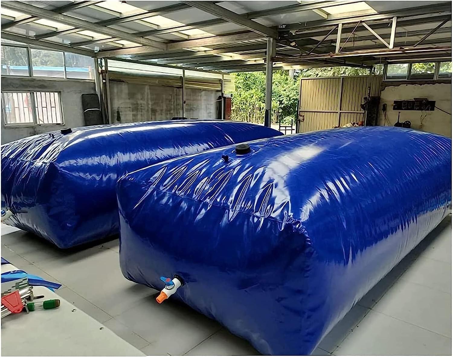 Bolsas de Almacenamiento de Agua temporales, contenedores de Almacenamiento de Agua y Tanques de Agua para el Refugio contra la Lluvia (2000 litros / 2 * 1,5 * 0,7 Metros)