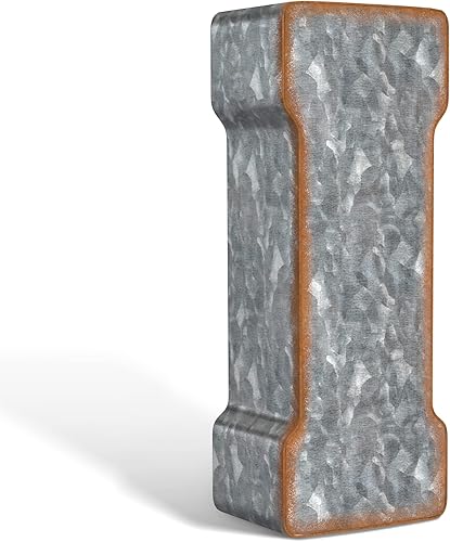 Miniatura 20 de CraftyCrocodile Letras de metal galvanizado de 7 pulgadas para decoración de pared, letra R 3D para colgar y estar de pie, letras rústicas