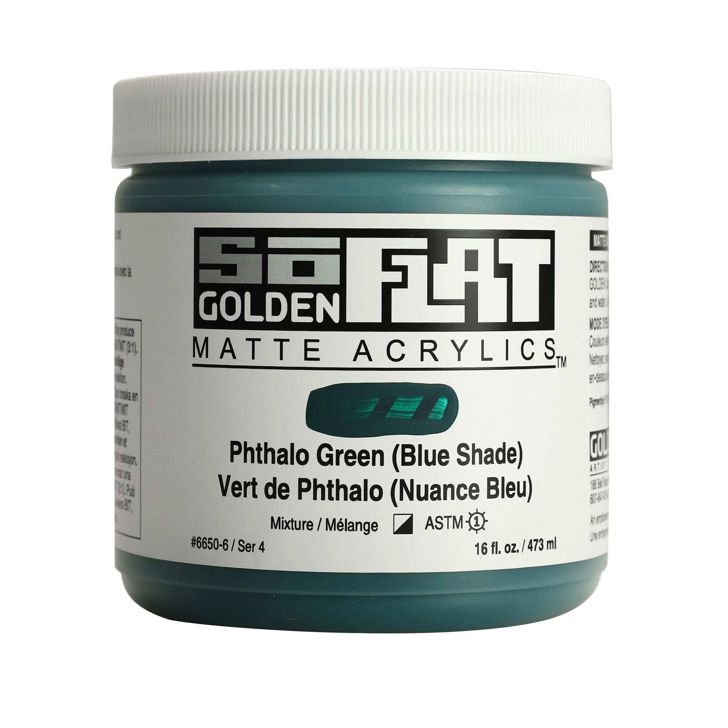 Peinture acrylique Phthalo Green Blue Shade GOLDEN SoFlat 473 ml
