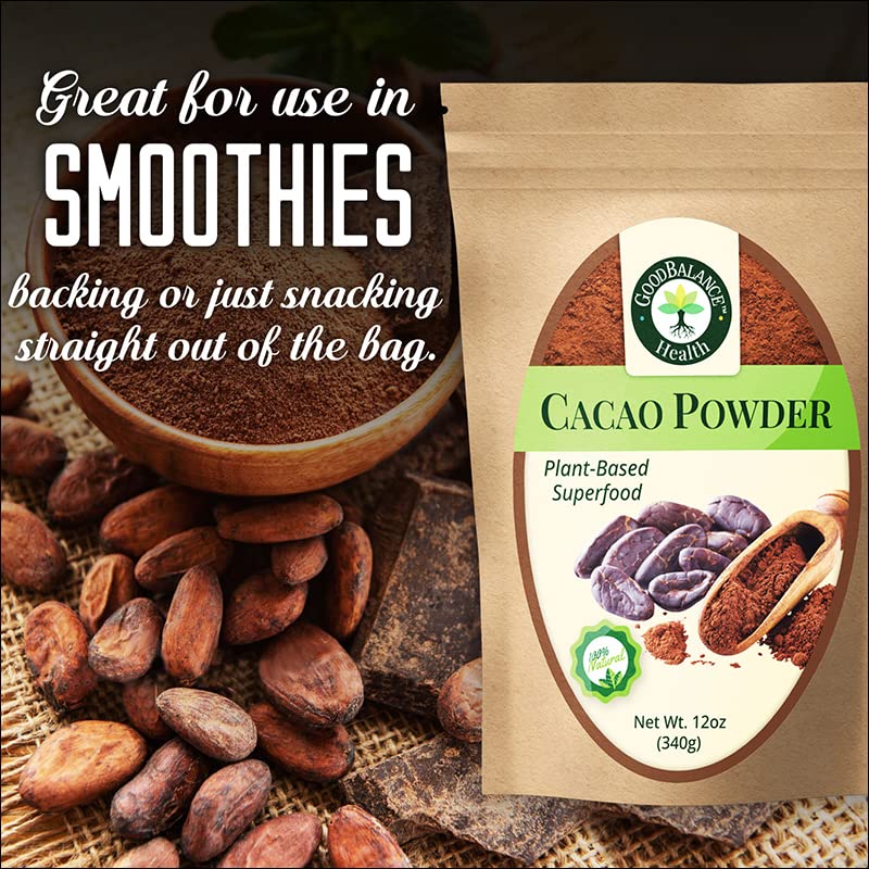 Miniatura 6 de Good Balance Health Cacao en polvo | Cacao crudo | Cacao orgánico, chocolate en polvo | Perfecto para hornear, batidos, a base de plantas, orgánico,