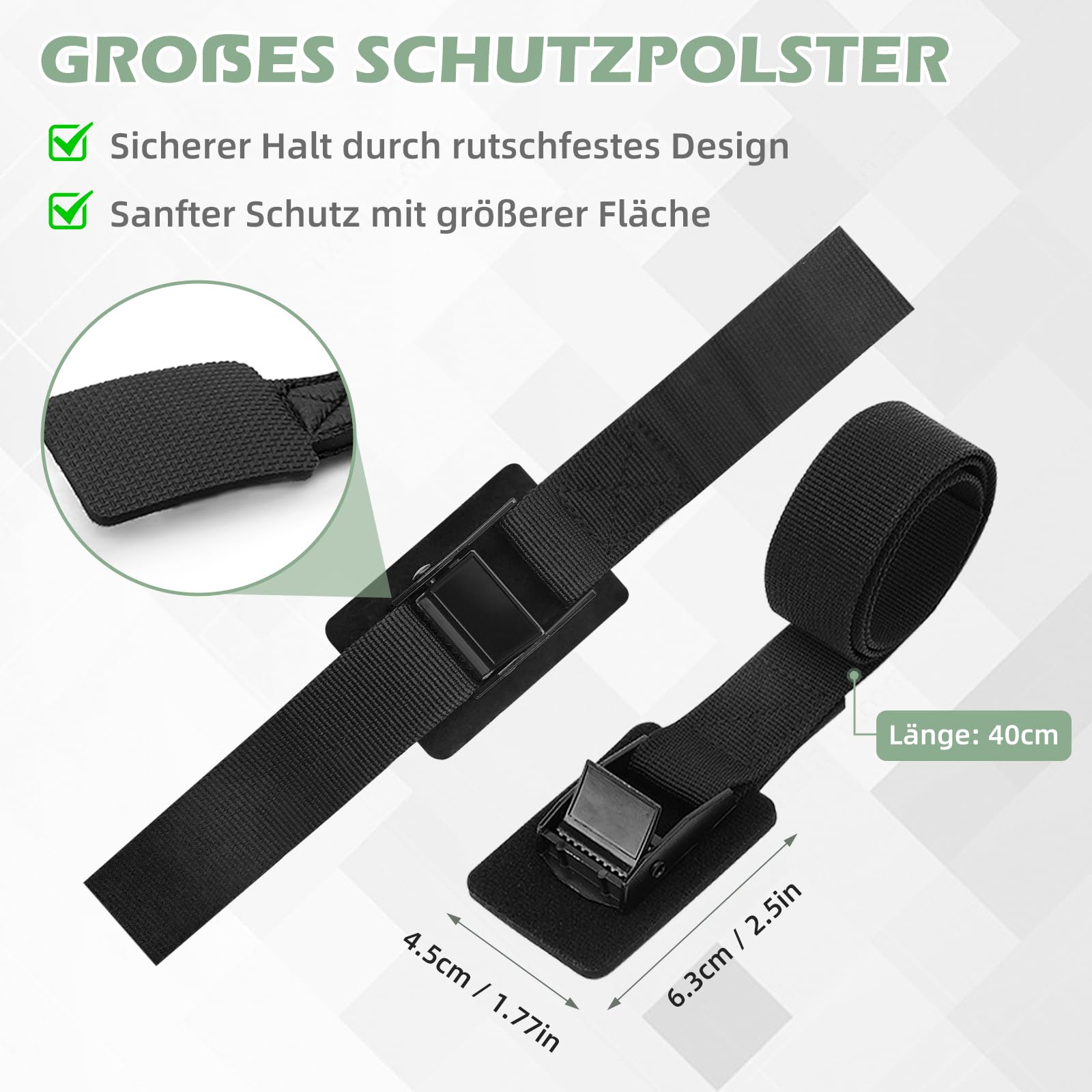 4 Cinghie Di Fissaggio Aulese - Portata 250kg, Lunghezza 2.5m, Fibbia Acciaio, Per Auto E Campeggio - Foto 8