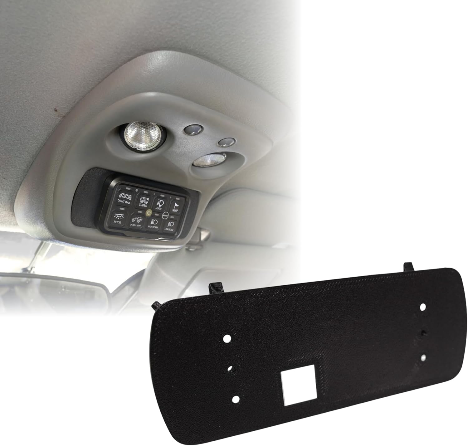 Overhead Console Mount for 8 Gang Switch Panel | Fits 1999-2007 Chevy Silverado & GMC Sierra (GMT800) | Compatible with Auxbeam