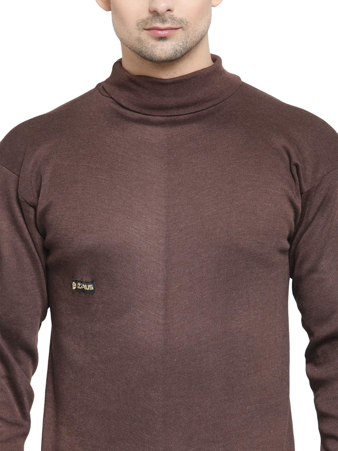 UZARUS Men's Cotton Thermal Top Brown 3