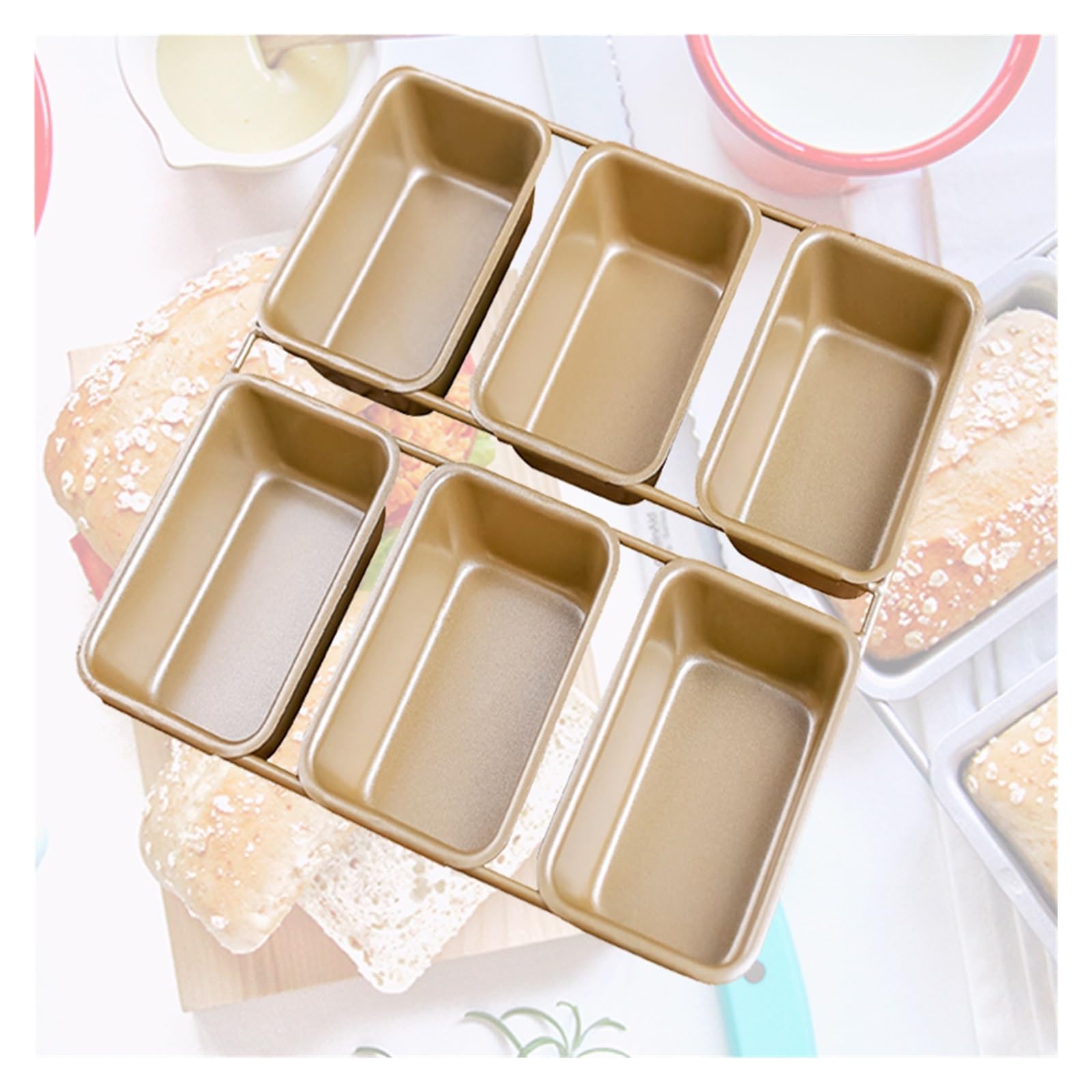 Molde para Tostadas Molde for Hornear Cuadrado 6, Mini Molde for Tostadas Antiadherente, Molde for Brownie, Molde for bizcocho, Bandeja for Hornear Queso, Bandeja for Pan