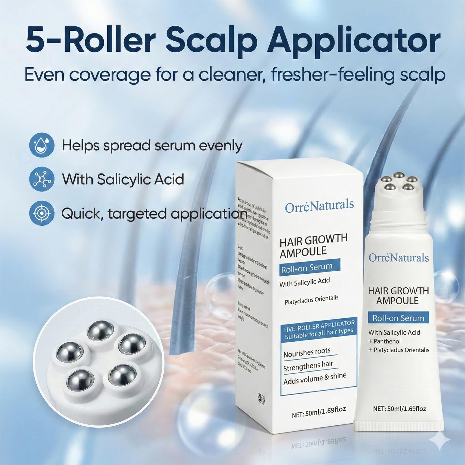 Orrenaturals Hair Revival Scalp Ampoule with Pumpkin Seed, Aloe & Menthol