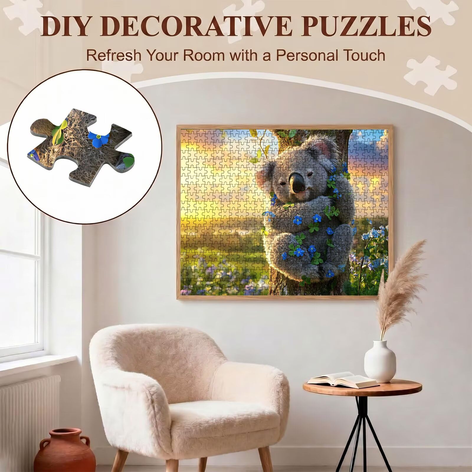 koala Albero Puzzle 1500 Pezzi per Adulti, Puzzle in Legno - Collezione Classica con Poster Incluso - Sfida di Concentrazione e Passatempo Antistress, Gioco Educativo per Famiglia, 87 x 57 cm f0-554