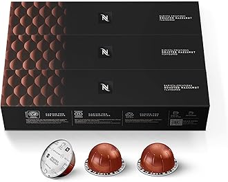 Nespresso Capsules Vertuo, Roasted Hazelnut, Medium Roast Coffee, 30 Count Coffee Pods, Brews 7.8oz.