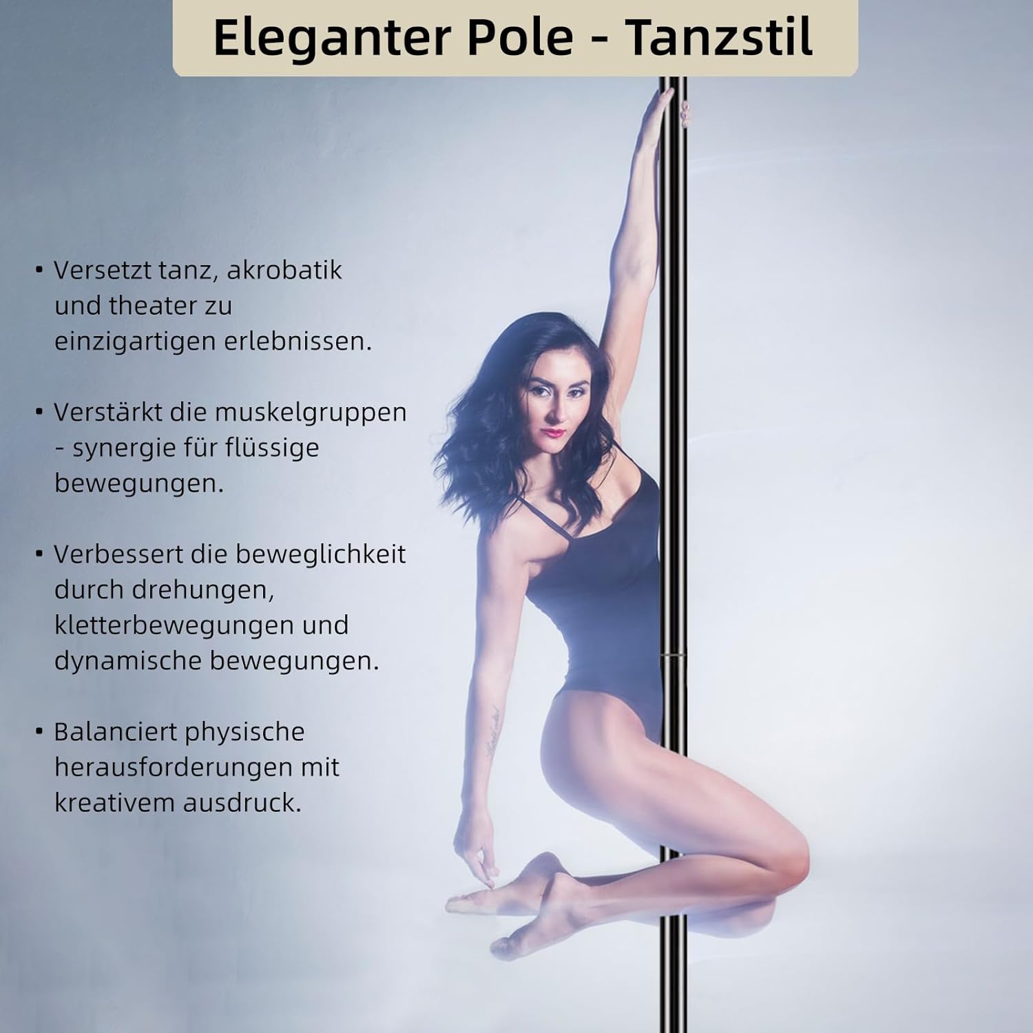 Dance Pole Set -Premium Heavy Duty Height Adjustable 7.38-8.85ft Portable 45mm(1.77") 360°Spinning Pole Dancing Pole W/CE Certificate for Home Gym, Removable, 200KGS Capacity