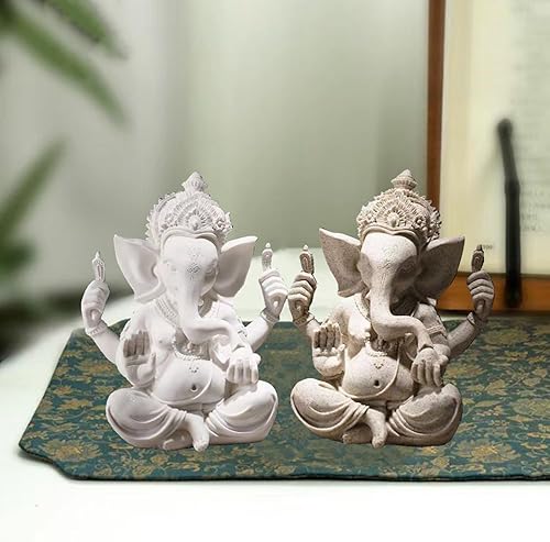 Miniatura 3 de Estatua de Dios indio, Señor Ganesha, estatua de elefante hindú, esculturas de Buda de ídolo Ganpati, regalo hindú, templo para el hogar,
