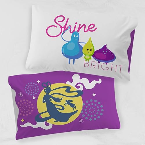 Miniatura 3 de Jay Franco Over The Moon Shine Bright 1 funda de almohada reversible individual  Ropa de cama infantil súper suave de doble cara (producto oficial