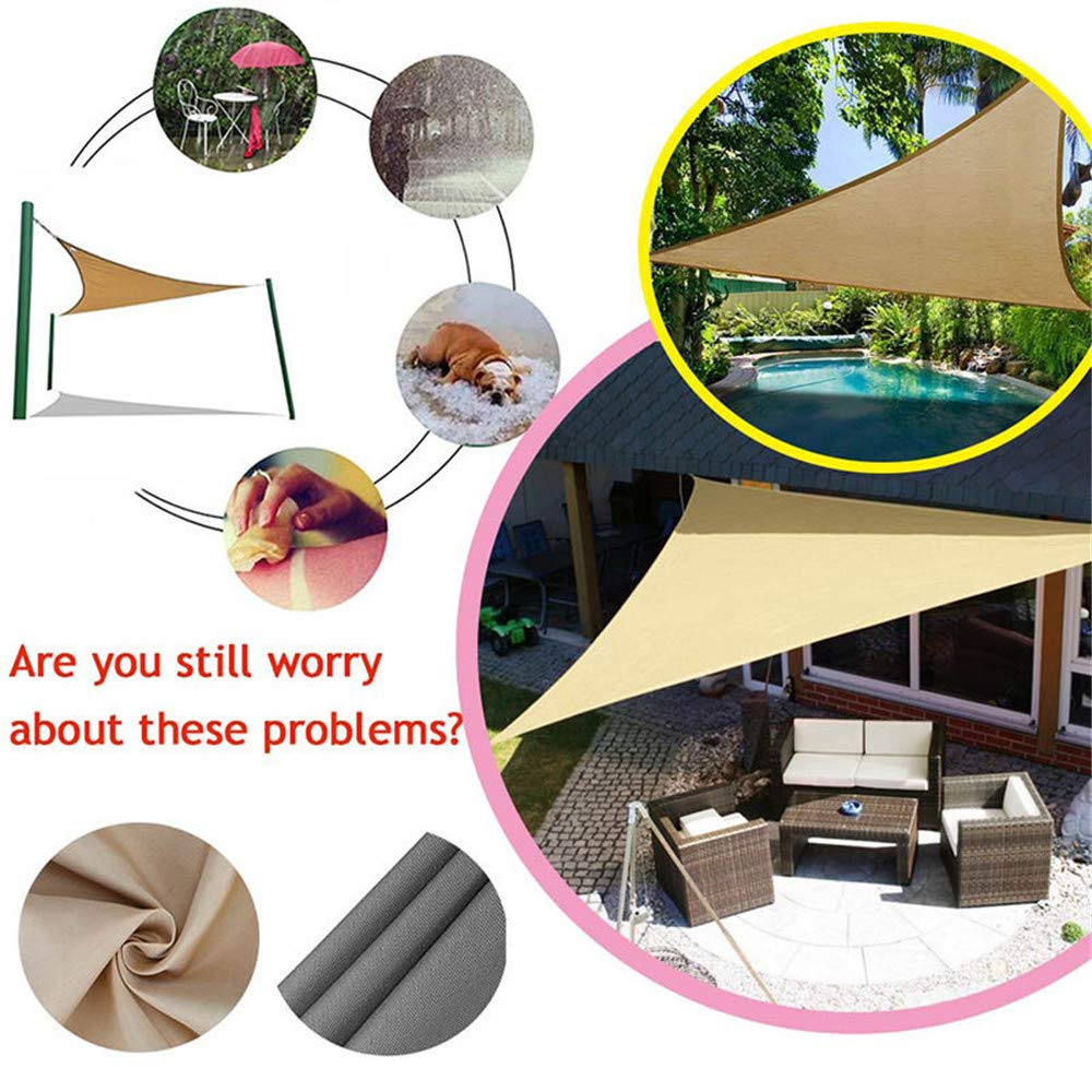 Tenda Parasole Vela Ombreggiante Triangolare, Tendalino Impermeabile Resistente Ai Raggi UV, Robusto Tessuto in Tessuto Oxford, per Terrazze Giardino Esterno (5x5x7m,Rosa Rossa)