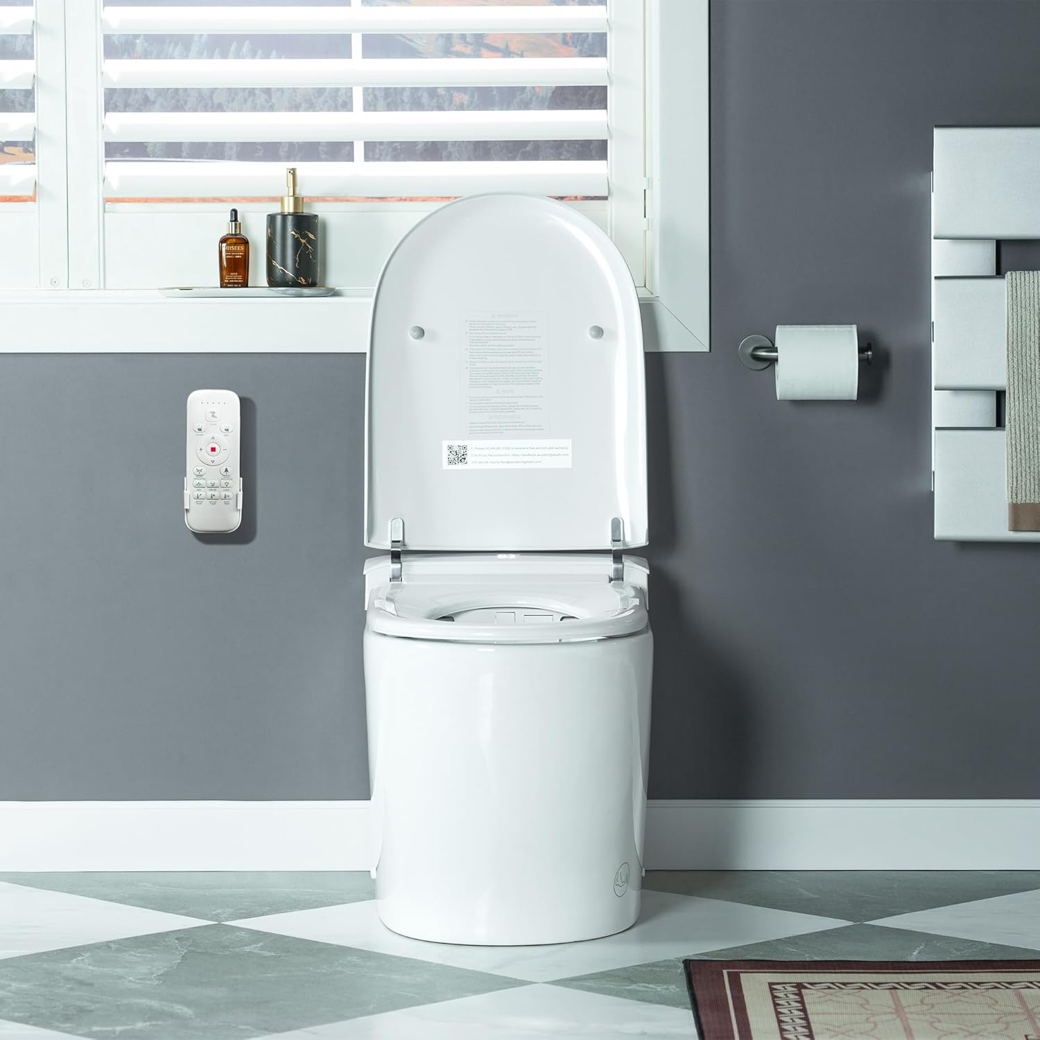 WOODBRIDGE ADA Height Smart Toilet – Auto Lid Open/Close, Foot Sensor, Zero Pressure System, Aromatherapy System, Self-Cleaning Nozzle, Multi-Function Washing & Warm Air Dry