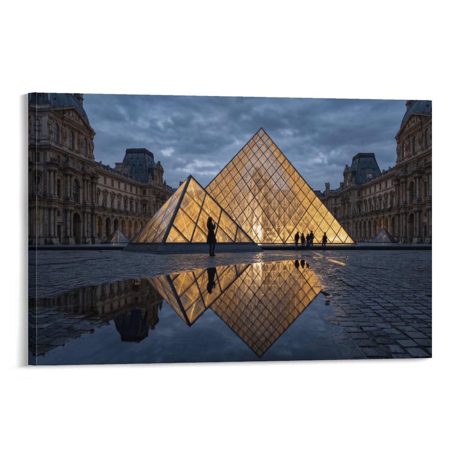 XPASHIQWC Louvre Glass Pyramid Paris Wall Decor Poster Canvas Prints Picture Modern Wall Art Picture Wall Hanging for Living Room Home Decorations 24x36inch(60x90cm)