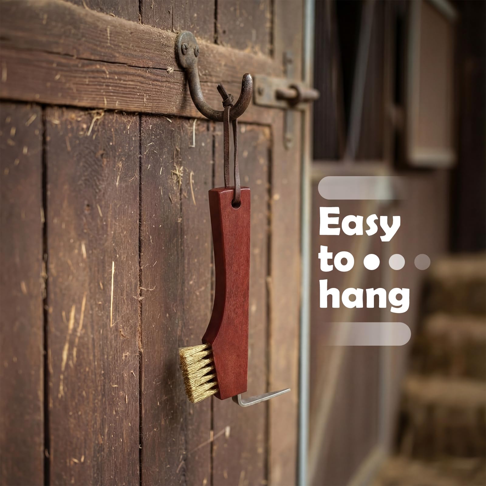 Horse Hoof Pick with Brass Wire Brush and Wooden Grip Farrier Tool Hoof Pick Supplies for Horse Cleaning and Grooming - image 6