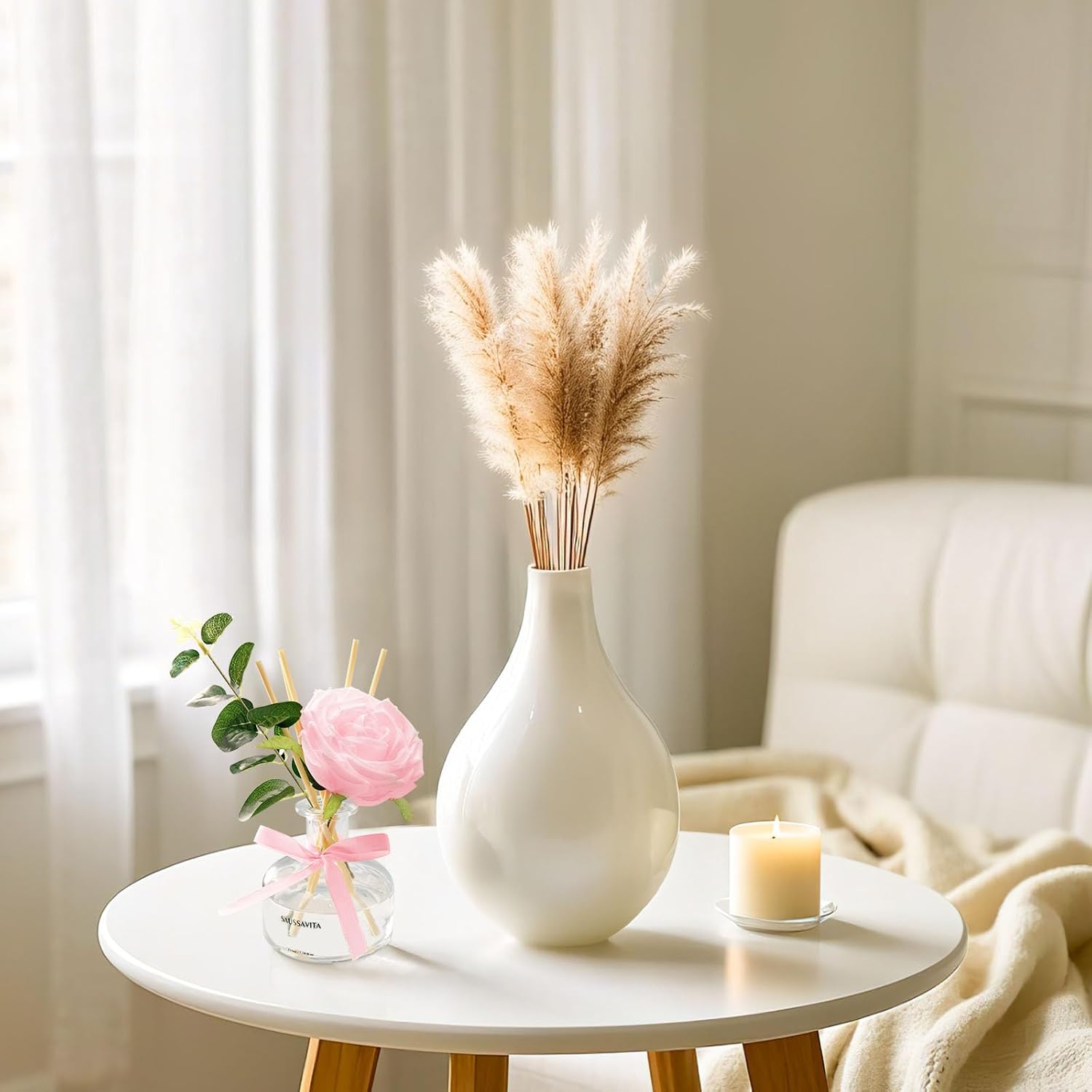 Reed Diffusers Set, 7.10 oz Rose Water Scented Diffuser with 7 Sticks, Long Lasting Home Fragrance for 120 Days, Perfect for Bathroom, Shelf Decor, Air Fresheners - Image 4