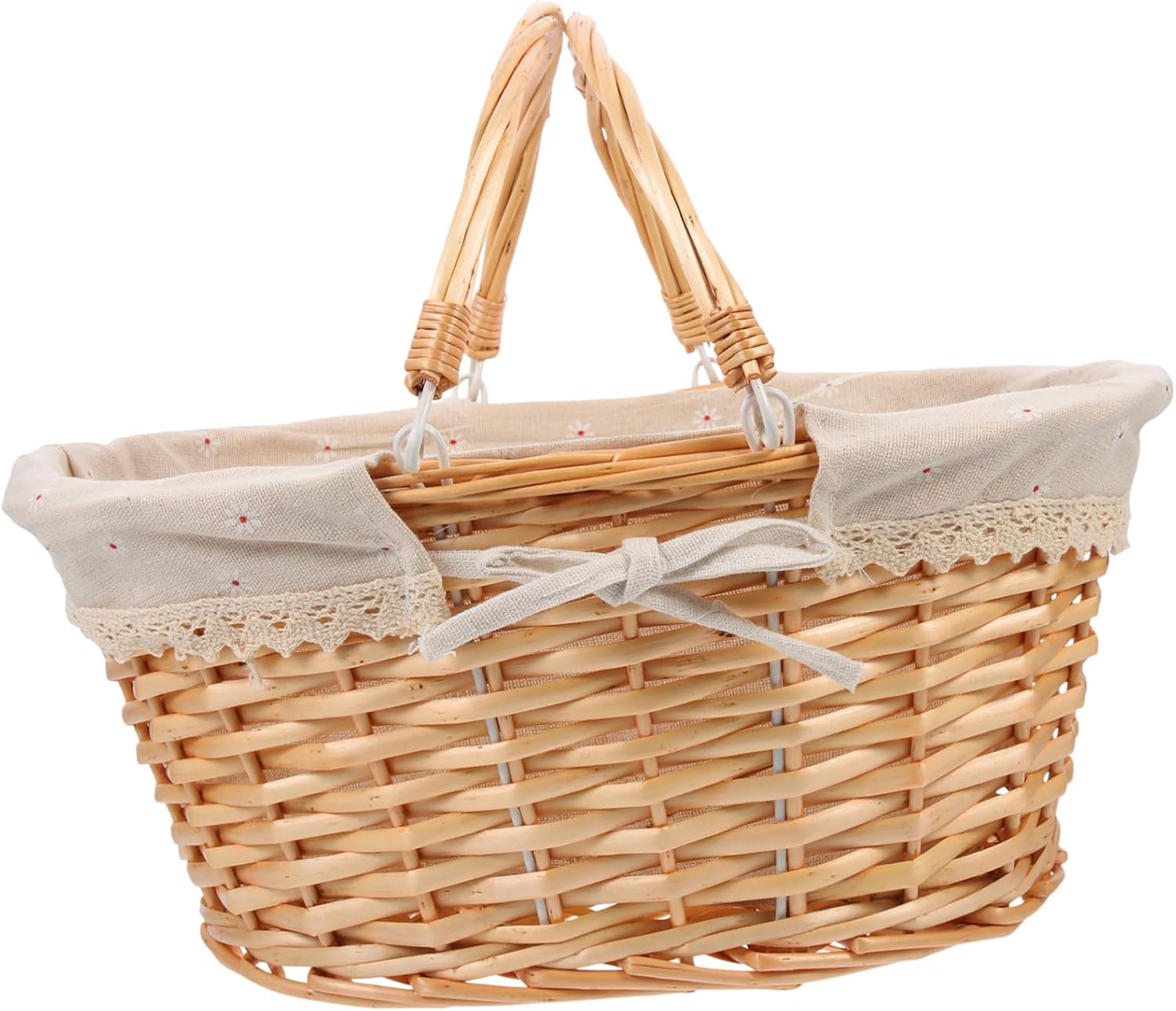 Handmade Storage Basket Fruit Basket Lid Boho Decor Flower Pot Holder for Home