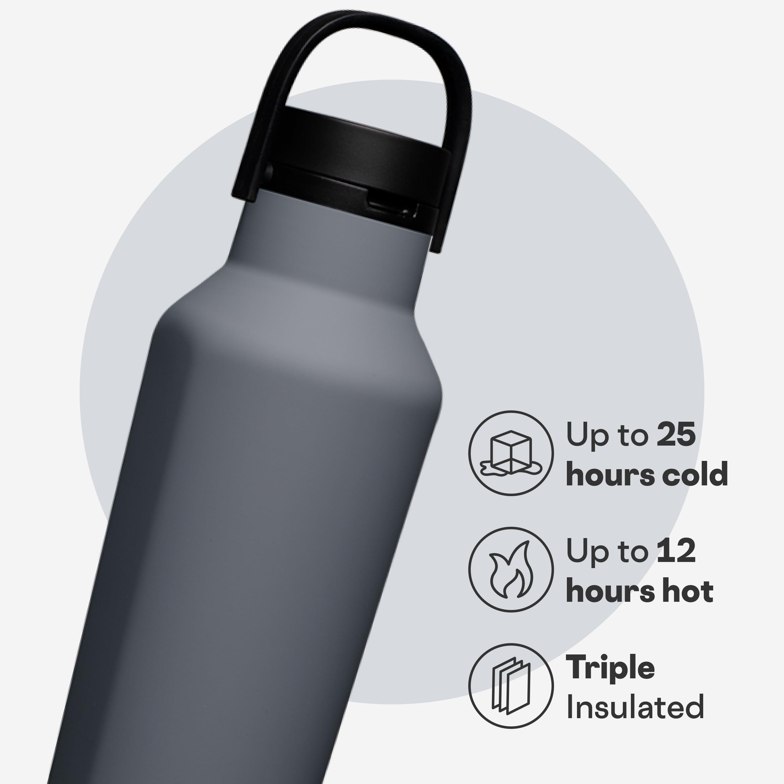 Corkcicle Sport Canteen – hält Getränke 25 Stunden kalt – Edelstahl-Wasserflasche – dreifach isoliert – auslaufsicher – Sommer-Trinkgeschirr – hält Getränke eiskalt – 590 ml – Hammerhead