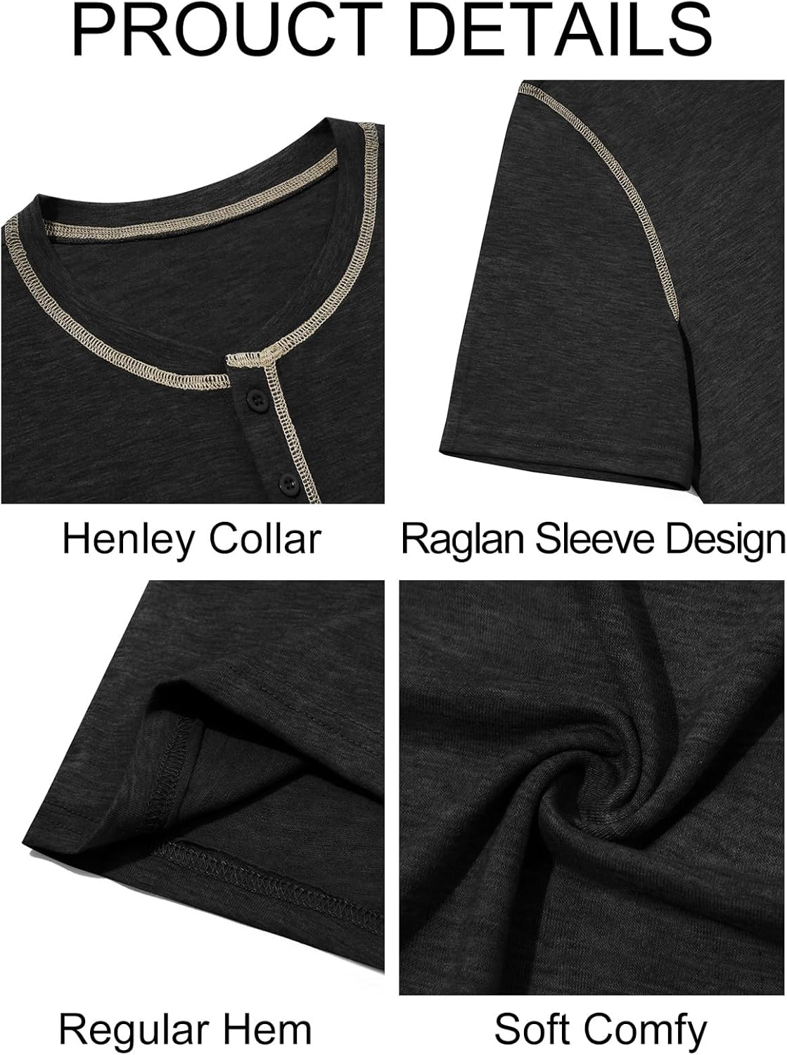 Runcati Mens Henley Shirts Short Sleeve Casual Lightweight Stretchy Basic Tee Summer Vintage T-Shirts - Image 5