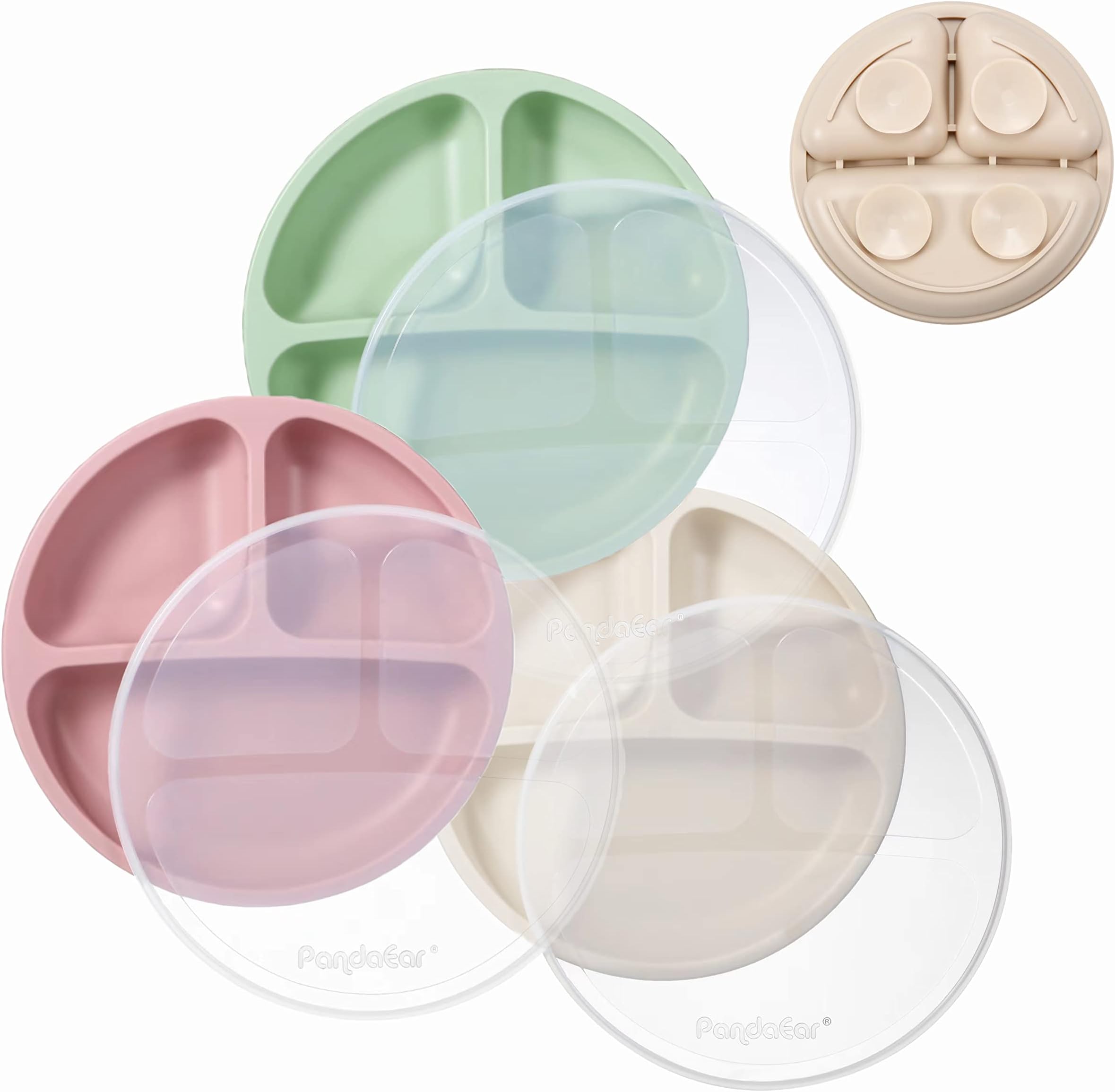 Moonkie Assiettes à Succion Pour Bébés Et Jeunes Enfants | Assiettes à Séparation En Silicone