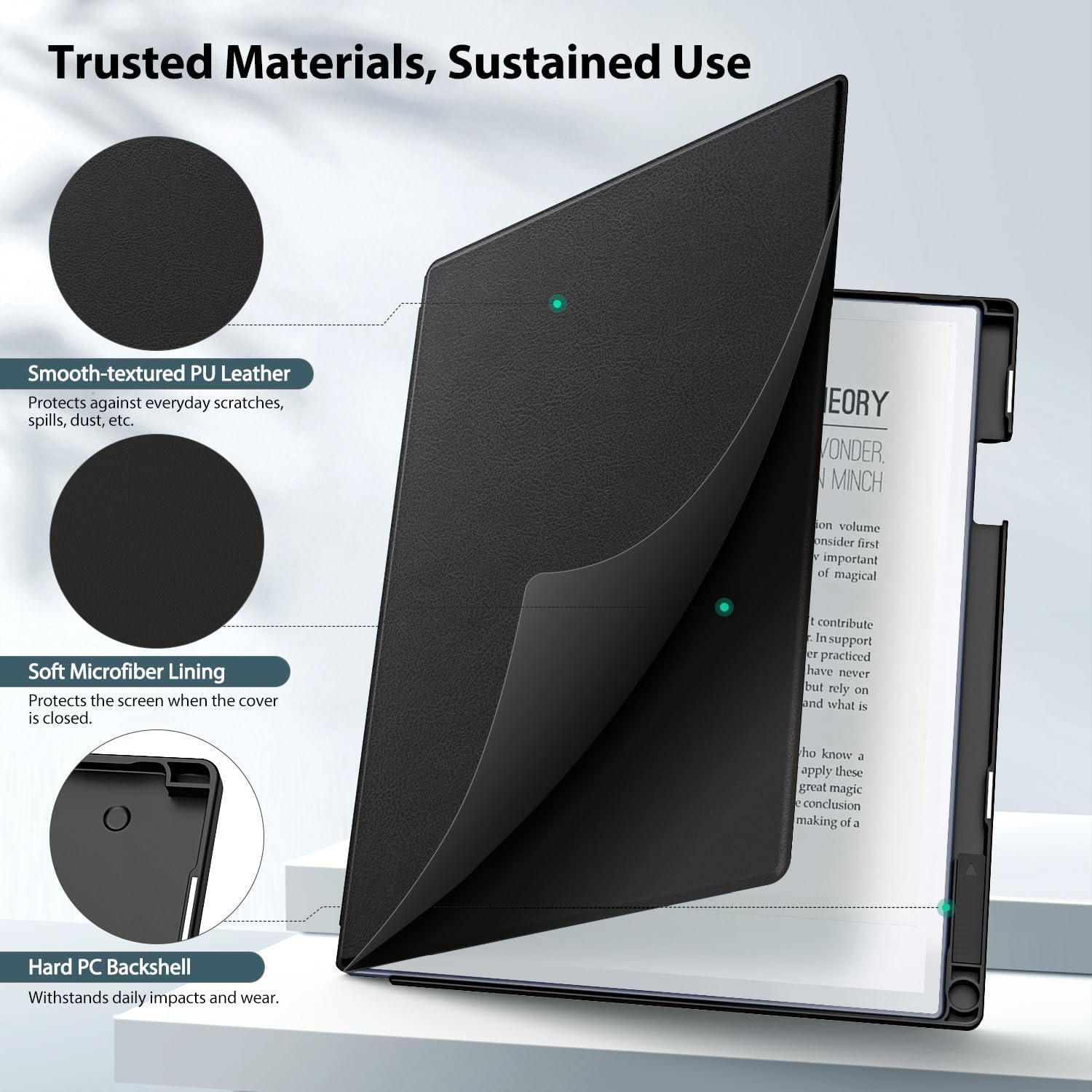 TiMOVO Case Compatible for Remarkable 2 Tablet, Slim Lightweight Stand Hard Back Shell Protective Cover with Pen Holder Compatible with Remarkable 2 Paper Tablet 10.3" 2020 Released, Black