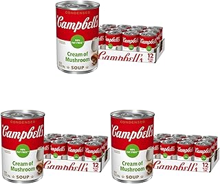 Campbell's Condensed 98% Fat Free Cream of Mushroom Soup, 10.5 oz Can (3...