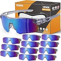 YENPK 12 Pack ANSI Z87.1 Safety Glasses - Impact Resistant, Anti-Scratch, UV Protective Goggles for Men & Women