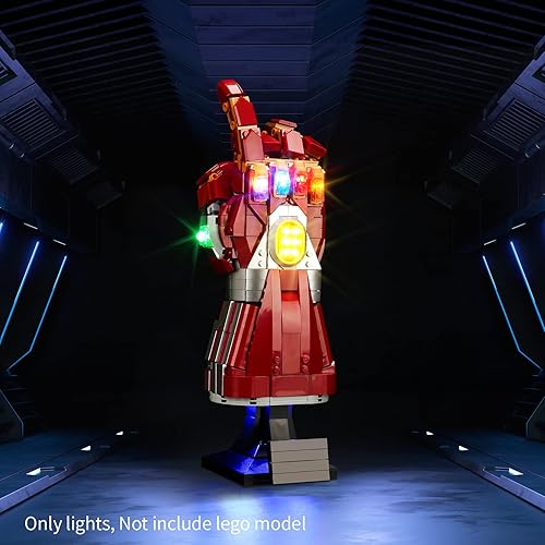 Vista 5 de Kit de luz LED para Lego Marvel Nano Gauntlet 76223, compatible con Lego 76223, iluminando tu juguete para Marvel Nano Gauntlet - No incluye
