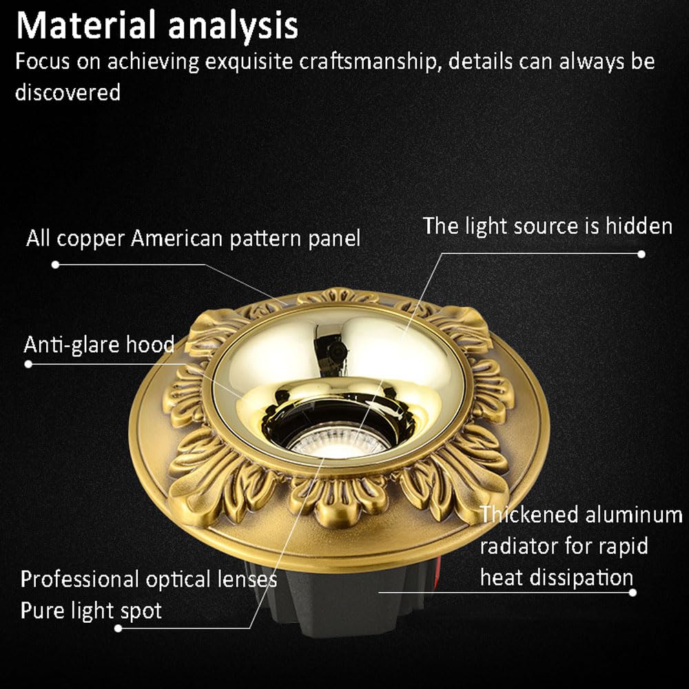 Spot encastré LED 4,5 Pouces, 6 W, 8 W, 10 W, 12 W, 14 W, projecteur COB, température de Couleur sélectionnable 3 000 K/4 000 K/6 000 K, IRC 90, plafonnier LED, 6 000 K,6000k-12W