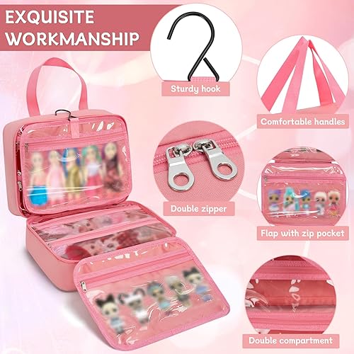 Miniatura 2 de OUUTMEE Estuche de transporte para muñecas compatible con muñecas LOL Surprise, organizador colgante de juguetes para niñas con un gancho para