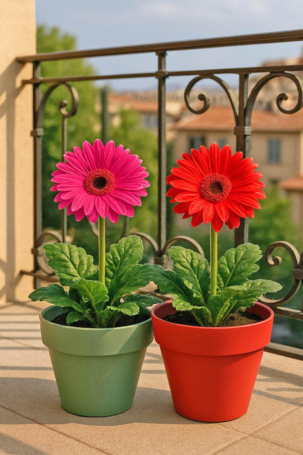 Euro3plast MITU Blumentopf mit Untersetzer in rund aus Kunststoff in den Farben Anthrazit Taupe oder Rosmarin für den Innen- und Außenbereich, 10 Größen zur Wahl (Rosmarin, 60 cm)